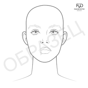 Шаблон головы для рисунка макияжа и причесок fvdesign.org