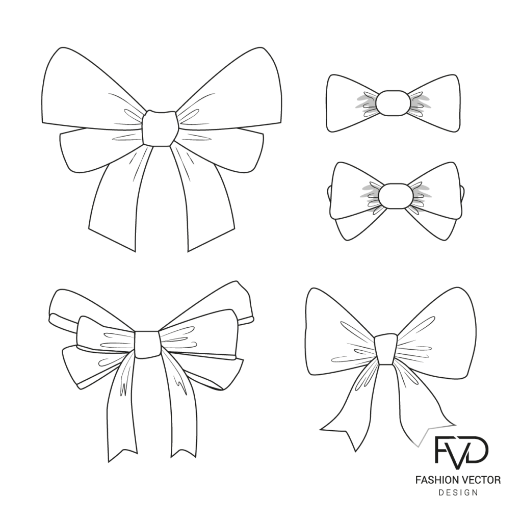 Купить Эскиз бантиков в Adobe Illustrator - Fvdesign.org