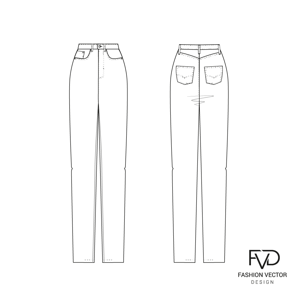 Эскиз джинсы в Adobe Illustrator fvdesign.org