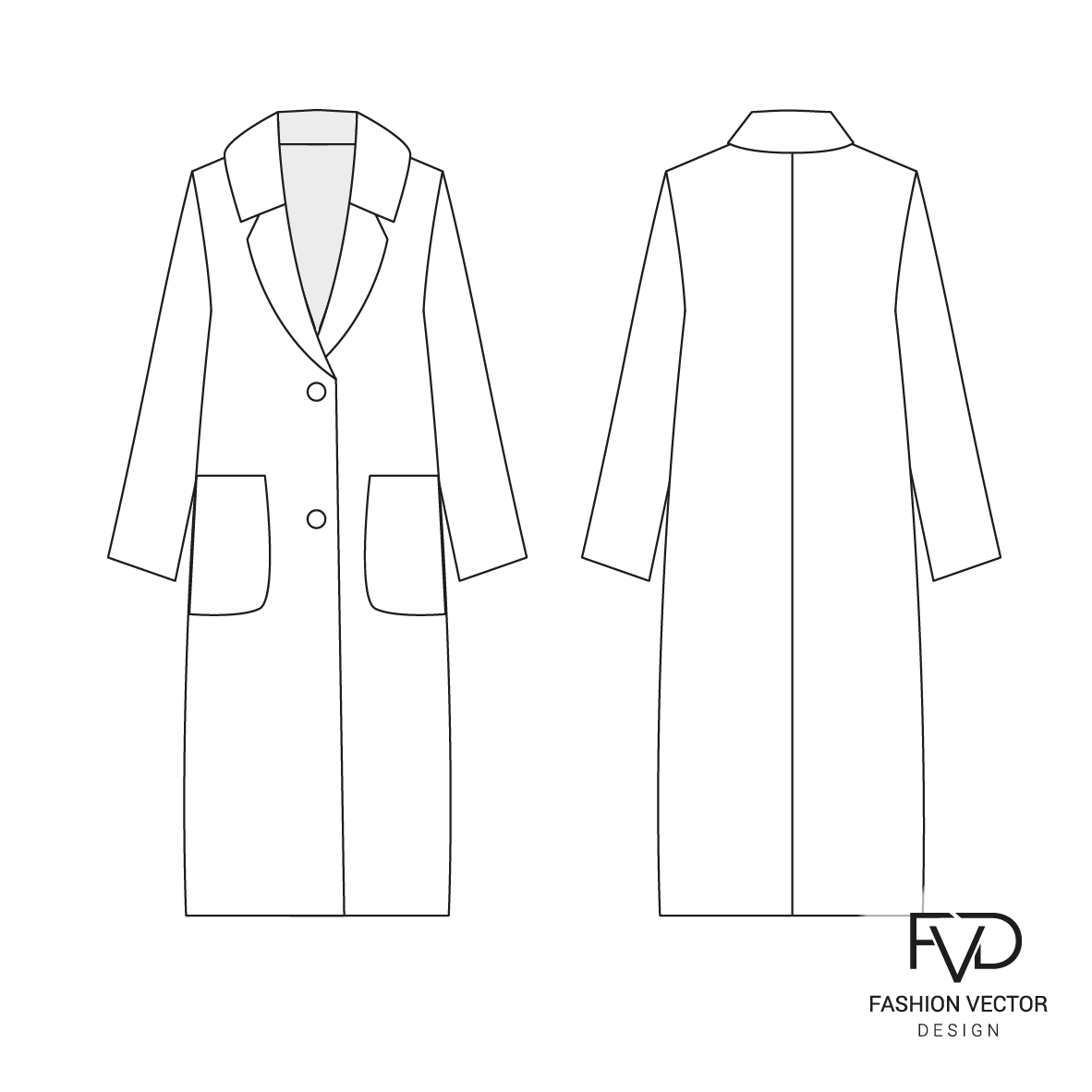 Эскиз пальто в Adobe Illustrator fvdesign.org