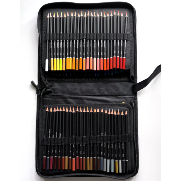 Большой набор цветных и простых карандашей 145 предметов в пенале на молнии fvdesign.org