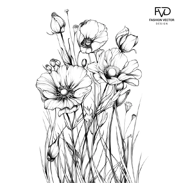 Раскраска- антистресс цветы 06 fvdesign.org